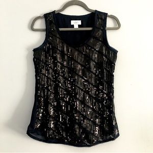 Black Sequin Top Shell